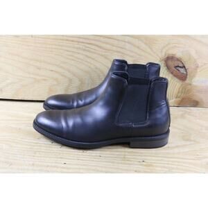 New Steve Madden Boots Mens 11 Black Leather Chelsea Maxxin Shoes Ortholite